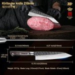 kanngou Chef Knife, Japanese Black Forged Knife Kitchen Knife with High Carbon Stainless Steel and Full Tang Pakkawood Handle, Christmas Gift with Premium Box (8.27 Inch Kiritsuke Knife)
