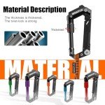 Carabiner Multitool 8-in-1 EDC Carabiners Pocket Knife, Serrated Knife, Rope Cutter, Screwdriver, Can Bottle Opener, Ruler, Survival Gear for Camping Climbing, Christmas Gifts for Men Women (Black)