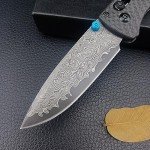 Folding Pocket Knife,Axis Lock Knife,3.15" Damascus Steel Knife, Black Carbon Fiber Handle with Pocket Clip for EDC. (Damascus)