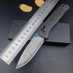 Folding Pocket Knife,Axis Lock Knife,3.15" Damascus Steel Knife, Black Carbon Fiber Handle with Pocket Clip for EDC. (Damascus)