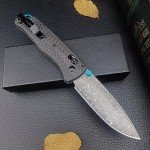 Folding Pocket Knife,Axis Lock Knife,3.15" Damascus Steel Knife, Black Carbon Fiber Handle with Pocket Clip for EDC. (Damascus)