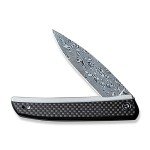 CIVIVI Savant Pocket Folding Knife 3.47-in Damascus Blade Stainless Steel Handle with G10 Twill Carbon Fiber Inlay Nested Frame Lock Knife EDC Knife C20063B-DS1