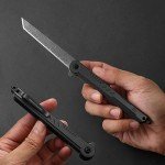 DRACHENADER Slim Damascus Pocket Knife for Men/Women, Tanto Knife Gentleman's Pocket Knives Small EDC Knife, Handmade 67 Layers VG10 core Damascus Blade, as Gift and Tool