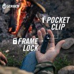 Gerber Gear Quadrant Clip Folding Knife, EDC Plain Edge Flipper Knife with Pocket Clip, Gifts for Men, Stainless Steel Survival Pocket Knife, Bamboo