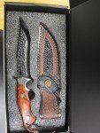 DRACHENADER Damascus Hunting Knife Handmade VG10 67-Layers Damascus Steel Bowie Knife with Real Leather Sheath, Fixed Blade Knife with for Men, Wood Handle