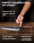 FAMCÜTE 8 Inch Japanese Knife, Hand Forged 5 Layers High Carbon 9CR18MOV Steel Rosewood Handle Chef Knife, Ultra Sharp Durable Professional Kitchen Knife, A Thoughtful Birthday Gifts for Mom/Dad