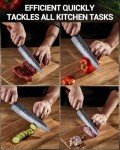 FAMCÜTE 8 Inch Japanese Knife, Hand Forged 5 Layers High Carbon 9CR18MOV Steel Rosewood Handle Chef Knife, Ultra Sharp Durable Professional Kitchen Knife, A Thoughtful Birthday Gifts for Mom/Dad