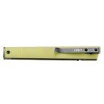CRKT CEO Bamboo EDC Folding Pocket Knife: Low Profile Gentleman's Knife, Everyday Carry, Black Blade, IKBS Ball Bearing Pivot, Liner Lock, Green Reinforced Fiber Handle, Deep Carry Pocket Clip 7096YGK