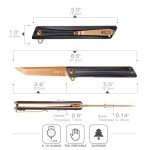 REMETTE Pocket Knife GD22K, Flipper Open D2 Steel Tanto Folding knife with Durable G10 Handle,Men Women Everyday Carry EDC Knife,Sharp Camping Hiking Daily Work Knives