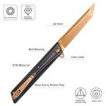 REMETTE Pocket Knife GD22K, Flipper Open D2 Steel Tanto Folding knife with Durable G10 Handle,Men Women Everyday Carry EDC Knife,Sharp Camping Hiking Daily Work Knives