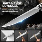 Ogival Pocket Knife for Men, 3.5 inch Folding Knife with Blackwood Handle and Leather Sheath, Edc Knife for Home and Outdoor