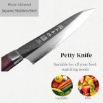 Seki Japan Japanese Seki SANBONSUGI Utility Petty Knife, 8A Stainless Steel Fruit Knife, Rose Wood Handle, 120 mm (4.7 in)