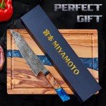 Miyamoto Japanese Chef Knife 8 Inch Steel 67 Layers Damascus Kitchen Knife, Ultra Sharp Chef's Knife with Long Lasting Blade, High Carbon Super Steel Chopping Knife, Carving Knife with Resin Handle