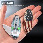 FUNBRO 2 Pack Small Pocket Knife with Money Clip- 1.7 Inch Blade EDC Folding Knives with Clip, Cool Cash or Card Holder, Mini Box Cutter Knife Gadget for Everyday Carry, Gift for Men & Women