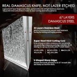 VEROXIS Damascus Chef Knife 8 Inch, Professional Japanese Kitchen Knives Sharp High Carbon Super Steel with Ergonomic Pakkawood Handles, Elegant Gift Box Packaging