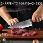 VEROXIS Damascus Chef Knife 8 Inch, Professional Japanese Kitchen Knives Sharp High Carbon Super Steel with Ergonomic Pakkawood Handles, Elegant Gift Box Packaging