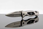 USMC Tactical Folding Knife–3.5 Inch Blade-Hunting, Rescue & Everyday Carry Gift for Marines Disabled Vet Owned Business | USMC Knife Silver