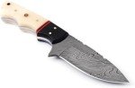 Tennessee Leather Best Merchants Knives Custom Handmade Hunting Knife Damascus Steel Survival Knife 8'' Overall Horn And Bone Handle With Sheath BM003 Horn And Bone