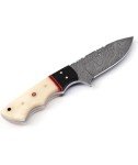 Tennessee Leather Best Merchants Knives Custom Handmade Hunting Knife Damascus Steel Survival Knife 8'' Overall Horn And Bone Handle With Sheath BM003 Horn And Bone