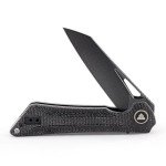 TRIVISA Pocket Folding Knife for Men, EDC Flipper Knife with Clip for 3.38" Reverse Tanto 14C28N Blade Micarta Handle, Ti Ring,Ideal Gift for Women, Monoceros-04B(PVD Blackwash)