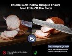 SYOKAMI 12-Inch High-Carbon Japanese Style Brisket Knife, Multifunction Carving With Wood Handle, Damascus Pattern Full Tang Design, Razor Sharp for Meat Cutting, Gift Box Included