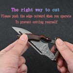 SDOKEDC SD604A VG10 Damascus Folding Knife Pocket Knife Yellow Sandalwood Handle Mechanical Lock Outdoor Camping Survival (Suguha)