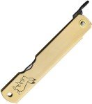 Higonokami Warikomi Folding Knife 3.25" Blue Paper Steel Blade Brass Handle