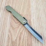 Higonokami No 1 Folding Knife 3" Blue Paper Steel Blade Bronze Iron Handle C1B