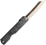 Higonokami No 3 Folding Knife 3" Blue Paper Steel Blade Black/Gray Iron Handle