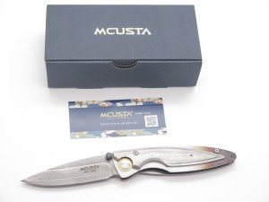 Mcusta Seki Japan Discontinued Brass Kasumi MC-31D Damascus Folding Pocket Knife
