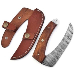 Exquisite Damascus steal Ulu Knife - Handcrafted for Precision Cutting and Chopping