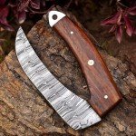 Exquisite Damascus steal Ulu Knife - Handcrafted for Precision Cutting and Chopping