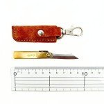Higonokami MAME Tiny Folding Knife, SK Steel 55mm with Brown Case -Free Shipping
