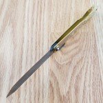 Higonokami Folder Folding Knife 3" White Paper Steel Tanto Blade Brass Handle