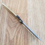 Higonokami Folder Folding Knife 3" White Paper Steel Tanto Blade Brass Handle