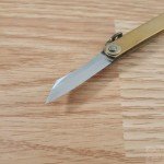Higonokami Folder Folding Knife 1.5" SK5 Carbon Steel Blade Brass Handle O01BS