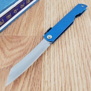 Higonokami Folding Knife 2.87" Blue Paper Steel Japanese Blade Stainless Handle