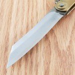 Higonokami Folding Knife 3" Japanese Style Blue Paper Steel Blade Brass Handle