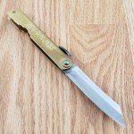Higonokami Folding Knife 3" Japanese Style Blue Paper Steel Blade Brass Handle