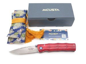 Mcusta Seki Japan Take MC-75D VG-10 Damascus Red Folding Pocket Knife No Clip