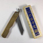 Japanese HIGO Higonokami Folding Pocket Knife Craft Satin Gold Steel 75mm 肥後守