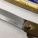 Japanese HIGO Higonokami Folding Pocket Knife Craft Satin Gold Steel 75mm 肥後守