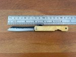 2.8" Navaja Higonokami Pocket Knife Tanto Blade 420 Steel Brass Handle Sheath