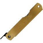Higonokami Warikomi Folder Tiger Folding Knife 3.25 Blue Paper Steel Blade Brass