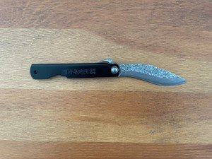 2.9" Navaja Higonokami Pocket Knife Falcata Blade 79-Layers Damascus with Sheath
