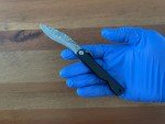 2.9" Navaja Higonokami Pocket Knife Falcata Blade 79-Layers Damascus with Sheath