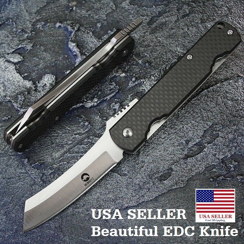 NEWOOTZ Higonokami Folding Knife Carbon Fiber Handle D2 Blade - Beautiful Knife