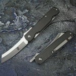 NEWOOTZ Higonokami Folding Knife Carbon Fiber Handle D2 Blade - Beautiful Knife
