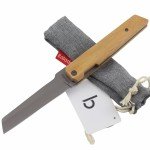 Baladeo Higonokami Style Linerlock Folding Pocket Knife Brown Wood Handle