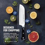 Cutluxe Santoku Knife – 7" Chopping Knife, Vegetable Knife – Forged High Carbon German Steel – Sheath Included – Full Tang & Razor Sharp – Ergonomic Handle Design – Artisan Series